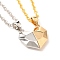 Rack Plating Alloy Heart Pendant Necklaces Sets, Magnetic Couples Necklaces, with Brass Cable Chain, Mixed Color, 24.76 inch(62.9cm), 2pcs/set