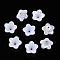 Iridescent Acrylic Bead Caps, AB Color Plated, 5-Petal Flower, Creamy White, 12.5x12.5x6.5mm, Hole: 1.5mm