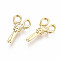 Brass Pendants, Nickel Free, Scissor, Real 18K Gold Plated, 15x8.5x2mm, Hole: 3x2mm