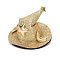 Halloween Imitation Leather Hair Accessories, with Iron Alligator Hair Clips Findings, Hat with Star, Gold, 72x37mm