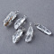 Natural Quartz Crystal Pendants, Rock Crystal, Point Pendants, with Iron Wires, Platinum, 25~32x7~10x7~10mm, Hole: 2mm