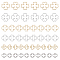 48Pcs 6 Style 316 Stainless Steel Link Rings, Clover, Mixed Color, 12~20x12~20x1mm