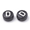 Opaque Acrylic Beads, Horizontal Hole, Alphabet Style, Flat Round, Letter.D, 7x4mm, Hole: 1.5mm, about 3700pcs/500g