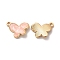 Alloy Enamel Pandants, Lead Free & Cadmium Free, Light Gold, Butterfly Charm, Pink, 18x15x3mm, Hole: 1.6mm