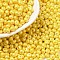 6/0 Glass Seed Beads, Opaque Colours Luster, Teardrop, Yellow, 4~5x4~4.5x3~4mm, Hole: 0.8~0.9mm, about 125pcs/10g