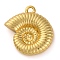 Rack Plating Brass Pendants, Cadmium Free & Lead Free, Long-Lasting Plated, Shell Shapes, Real 18K Gold Plated, 13.5x12.5x3mm, Hole: 1.2mm