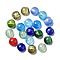 Handmade Silver Foil Glass Beads, Flat Round, Mixed Color, about 12mm in diameter, 8mm thick, hole: 1.5mm