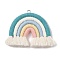 Polypropylene Pendants, with Alloy Findings, Rainbow, Dark Turquoise, 57~60x66~71x8~9mm, Hole: 5mm