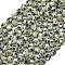 Natural Dalmatian Jasper Beads Strands, with Seed Beads, Faceted, Flat Round, 6~6.5x4mm, Hole: 1mm, about 50pcs/strand, 15.35''(39cm)