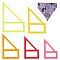 OLYCRAFT 5Pcs 5 Sizes Dog Bandana Sewing Template Set Small Reversible Triangle Sewing Quilting Acrylic Quilting Template Stencil Template Cutting Ruler for Small Dogs Cats Pets Bib Bandana Headscarfs