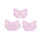 Transparent Glass Beads, Bowknot, Baking Paint, Pearl Pink, 13x17.5x8.5mm, Hole: 1mm