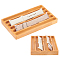 NBEADS 6 Grids Wooden Watch Band Organizer, 8.27x4.92 Inch Wristwatch Tray Holder Rectangle Watch Band Holder for Watch Bands Men Women, Burlywood