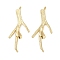 Brass Pendants, Cadmium Free & Nickel Free & Lead Free, Twig with Bird, Real 18K Gold Plated, 32x15x1mm, Hole: 1mm