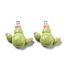 Spring Theme Opaque Resin Pendants, Plant Charms, Cactus, 27x27x8.5mm, Hole: 2mm