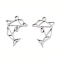 Non-Tarnish 201 Stainless Steel Pendants, Outline Charms, Dolphin, Stainless Steel Color, 16.5x12x1mm, Hole: 1.4mm