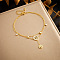 304 Stainless Steel Crystal Rhinestone Charm Double Layer Anklets for Women, Golden, Tree of Life, 8-1/4 inch(210mm)