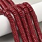 Dyed Natural Magnesite Beads Strands, Disc, Heishi Beads, Dark Red, 10x3mm, Hole: 0.8mm, about 128pcs/strand, 
15.47~15.55''(39.3~39.5cm)