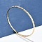 304 Stainless Steel Bangles for Women, Rectangle, Ion Plating(IP), Real 14K Gold Plated, Inner Diameter: 2-1/2 inch(6.25cm)