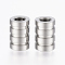 Tarnish Resistant 304 Stainless Steel Tube Beads, Grooved, Column, Stainless Steel Color, 9x6mm, Hole: 3mm