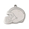 Non-Tarnish 201 Stainless Steel Pendants, Helmet Charm, Stainless Steel Color, 23x24.5x1.5mm, Hole: 1mm
