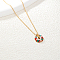201 Stainless Steel Cable Chain Necklaces, Bohemian Style Enamel Flower Pendant Necklace for Women, Real 18K Gold Plated, Red, 15-3/4 inch(40cm)