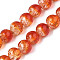 Handmade Luminous Transparent Lampwork Beads Strands, Round, Orange Red, 9~10x10~11mm, Hole: 1.2mm, about 50pcs/strand, 19.29 inch~19.69 inch(49cm~50cm)