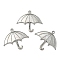 Alloy Pendants, Umbrella, Platinum, 31.5x34.5x2mm, Hole: 2mm, about 334pcs/1000g