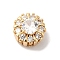Brass Micro Pave Clear Cubic Zirconia Beads, Cadmium Free & Nickel Free & Lead Free, Flat Round, Real 18K Gold Plated, 10x7mm, Hole: 1.6mm