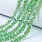 Electroplate Glass Beads Strands, AB Color Plated, Faceted, Rondelle, Light Green, 2.3~2.7x2mm, Hole: 0.4mm, about 144~150pcs/strand, 28~29cm