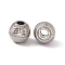 Rack Plating Brass Micro Pave Cubic Zirconia Beads, Long-Lasting Plated, Cadmium Free & Nickel Free & Lead Free, Round, Platinum, 11x10mm, Hole: 3.5mm