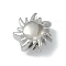 Rack Plating Brass Beads, Long-Lasting Plated, Lead Free & Cadmium Free, Sun, Platinum, 9.5x9.5x6mm, Hole: 1.6mm