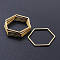 201 Stainless Steel Linking Rings, Laser Cut, Hexagon, Golden, 20x23x1mm, Inner Size: 18.5x20mm
