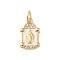 Brass Micro Pave Clear Cubic Zirconia Pendants, Cadmium Free & Nickel Free & Lead Free, with Enamel and Jump Ring, Real 18K Gold Plated, Rectangle, 14x8x2mm, Hole: 3mm