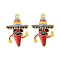 Cinco De Mayo Theme Alloy Enamel Pendants, Golden, Hot Pepper, 30x20x2mm, Hole: 1.6mm