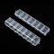 Plastic Bead Containers, Flip Top Bead Storage, Jewelry Box for Nail Art Decoration, Rectangle, 7 Compartments, about 3.3cm wide, 15.5cm long, 1.8cm high