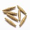 Tibetan Style Alloy Beads, Lead Free and Cadmium Free, Tube, Antique Golden, 25x5mm, Hole: 1mm