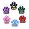 Alloy Enamel Pendants, Platinum, Paw Print with Word Wet Kisser Charm, Random Color, 30.5x27x1.8mm, Hole: 2.5mm