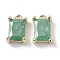 Brass Micro Pave Cubic Zirconia Charms, Cadmium Free & Nickel Free & Lead Free, Real 18K Gold Plated, Rectangle, Medium Sea Green, 9.5x6x3mm, Hole: 1.2mm