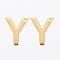 304 Stainless Steel Charms, Letter, Initial Charms, Real 18k Gold Plated, Letter.Y, 11x6~12x0.8mm, Hole: 1mm