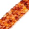 Dyed Natural White Jade Beads Strands, Two Tone, Round, Dark Orange, 4.5x4~4.5mm, Hole: 0.8mm, about 90~91pcs/strand, 14.76~14.92''(37.5~37.9cm)