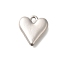 Anti-Tarnish 304 Stainless Steel Pendants, Heart Charm, Stainless Steel Color, 16.5x15.5x3.5mm, Hole: 2mm