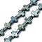 Electroplated Natural Lava Rock Beads Strands, Cross, Green Plated, 10x8x4~4.5mm, Hole: 0.8~1mm, about 38pcs/strand, 31.10''(79cm)