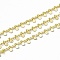 Handmade Brass Curb Chains, with Flat Round Charms, Soldered, with Spool, Real 18K Gold Plated, Link: 3x2x0.6mm