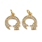 Brass Micro Pave Cubic Zirconia Charms, Long-Lasting Plated, Cadmium Free & Lead Free, Rack Plating, Real 18K Gold Plated, with Jump Ring, Star, 14.5x12x2.5mm, Hole: 3.5mm