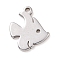 Non-Tarnish 304 Stainless Steel Charms, Fish Charms, Stainless Steel Color, 11.5x10x1mm, Hole: 1.2mm