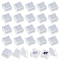 24Pcs Square Transparent Plastic Loose Diamond Box, Gemstone Small Jewelry Storage Case with Sponge Inside, White, 2.9x2.9x2.25cm