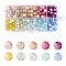 DIY Jewelry Making Finding Kit, Including 200Pcs 10 Style Transparent Crackle Glass & Lampwork Beads, Round, Two Tone, Mixed Color, 8x7~8mm, Hole: 1.5mm, 20Pcs/style