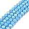 Electroplate Glass Beads Strands, Opaque Solid Color, AB Color Plated, Faceted, Rondelle, Light Sky Blue, 8x6mm, Hole: 1mm, about 64~65pcs/strand, 40~41cm