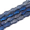 Frosted Glass Beads Strands, Fish, Steel Blue, 15x8.1x5mm, Hole: 0.9~1mm, about 55pcs/strand, 25.59''(65cm)