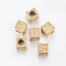 304 Stainless Steel Large Hole Letter European Beads, Horizontal Hole, Cube with Letter.W, Golden, 8x8x8mm, Hole: 5mm